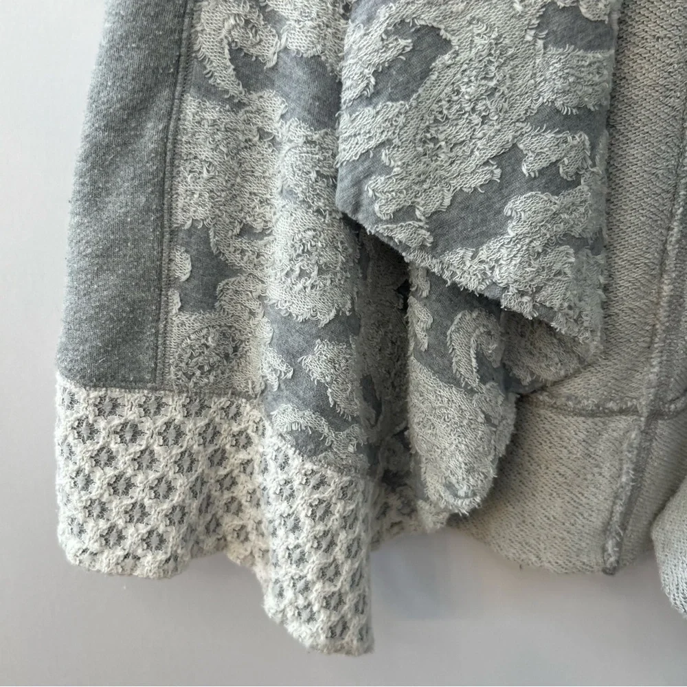 Saturday Sunday from Anthropologie Gray Draped Jacquard Sweater Vest, Medium